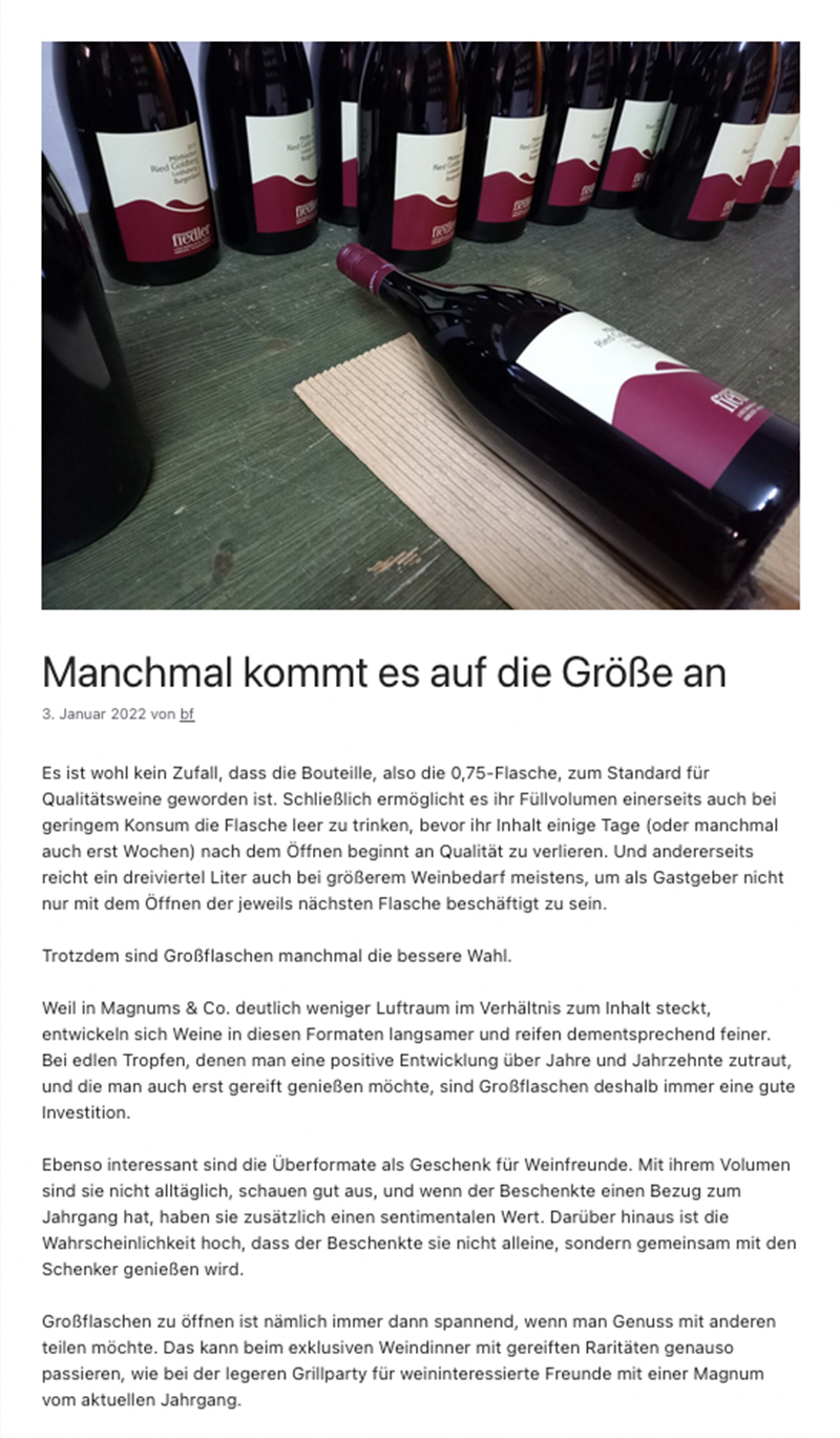 Manchmal kommt es auf die Größe an